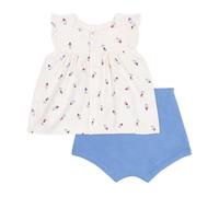 Petit Bateau A0cgs Set da 2 Pezzi, Bianco/Multicolore, 0-3 Mesi Bimba