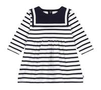 Petit Bateau A0cny, Abito A Maniche Lunghe Bimba 0-24, Bianco/Blu, 12 Mesi
