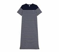 Petit Bateau A0cs7, Abito A Maniche Corte Donna, Blu/Bianco, XXS