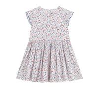 Petit Bateau A0cxs Abito A Maniche Corte, Bianco/Multicolore, 4 Anni Bambina