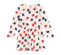 Petit Bateau A0cy6, Abito A Maniche Lunghe Bambina, Ecrù/Multicolore, 3 Anni