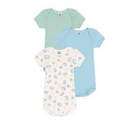 Petit Bateau A0czm Noi Body A Maniche Corte, Variante 1, 12 Mesi (Pacco da 3) Unisex-Bimbi