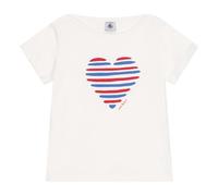 T-shirt a maniche corte in cotone con cuore bambina bianco MARSHMALLOW 95cm