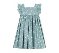 Petit Bateau A0dka, Abito Senza Maniche Bambina, Verde/Bianco, 8 Anni