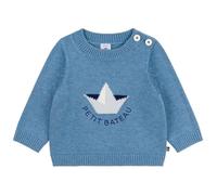 Petit Bateau A0ebc01 - Maglione in Lana e Cotone con Motivo a Barca, per Bambini (Confezione da 1), Blu Multicolore, 3 Anni