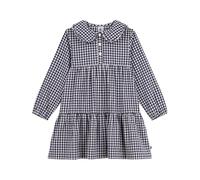 Petit Bateau Abito da Bambino a Maniche Lunghe in Flanella a Quadri, Sera/Milk, 8 Anni