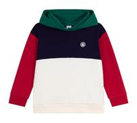 Petit Bateau Felpa con Cappuccio Bambino in Cotone Colorblock, Sera/Multico, 8 Anni