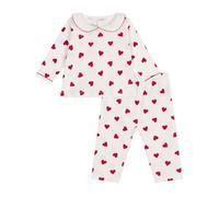 Petit Bateau Pigiama Cookie 2 pezzi bambino stampato a cuori 36M Bianco