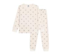 Petit Bateau Pigiama Bambino in Cotone Stampato Cuori Argento, Milk/Argento, 5 Anni