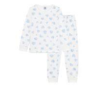 Petit Bateau Pigiama Bambino in Pile Stampato Cuori, Marshmallow/Multico, 2 Anni