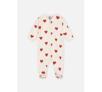 Petit Bateau - Pyjama à Cœurs Rouges en Molleton gratté Bianco - Abbigliamento 1M Bianco