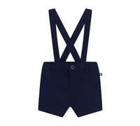 Petit Bateau Salopette Corta Blu in Serge Bebè (6 Mesi)