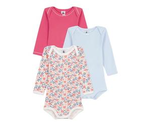 Petit Bateau Set di body a maniche lunghe in cotone stampato floreale per neonato, A0e9600, Multicolore, 3 mesi