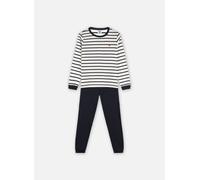 Pigiama marinière bambino in cotone bianco MARSHMALLOW,blu SMOKING 104cm