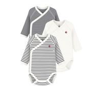 Petit Bateau 54219, Body neonato manica lunga (Pacco da 3) Unisex - Bimbi 0-24, Variante 1, Precoce