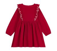Petit Bateau Abito da Bambino a Maniche Lunghe in Velluto Tinta Unita, Terkuit, 5 Anni