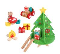 Petit Collage: Christmas Treehouse Wooden Play Set - Eco-Friendly FSC Wood Toy f