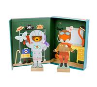 Petit Collage- Playset Magnetico-Make Believe Dress Up, Colore Verde, PTC267