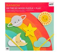 Petit Collage puzzle in legno robusto arcobaleno