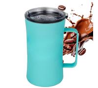 Petit Gobelet Isotherme Avec Poignée - Tazza da campeggio con coperchio | Grande Capacité 600 ml Pour, Maison, Randonnée, Voyage et Extérieur