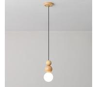 Petit Lustre Simple de Style nordique - Plafonnier en Bois et verre pour Chambre, Salle à Manger et Salon