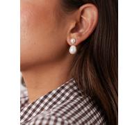 Petit Moments - Madeline - Orecchini pendenti dorati con due perle-Bianco No Size