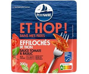 PETIT NAVIRE Sfumato di tonno con salsa di pomodoro e basilico a microonde 130 g