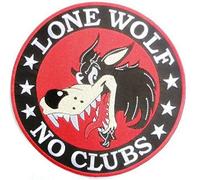 petit patch lone wolf 7.5cm no clubs ecusson chemise veste blouson