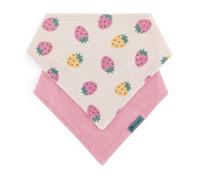 Petite&Mars Bandana Luke 3m+ bavaglino Beige Strawberies&Dusty Rose 2 pz