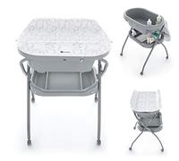 Petite&Mars Fasciatoio SPA 3 in 1 con inserto per vasca da bagno, pieghevole, per fasciatoio, facile da pulire, con vasca da bagno, compatto (GREY)