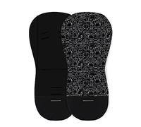 Petite&Mars Foamy Memory Foam liner, cuscino universale per passeggino, carrozzina, antiimpatto, cotone (Black Cats)