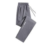 Petite pantaloni con fessura scura leggera confortevole bella resort per le donne ricamato alla moda striscia pulsante regolabile elegante gamba larga, Grigio, 7XL