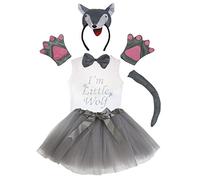 Petitebelle Cutie I'm Little Wolf - Tutù per camicia, 6 pezzi, 1-8 anni (1-2 anni)