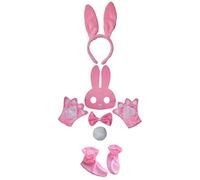 Petitebelle, maschera per capelli a forma di coniglio, con fiocco, 6 pezzi, per bambini, colore: rosa