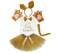 Petitebelle - Tutù con fascia per camicia e canguro, 6 pezzi, 1-8 anni (marrone, 1-2 anni)