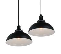PETITES ECREVISSES 2 pack Sospensioni Apparecchi Vintage Lampadario Paralume Industriale Plafoniera Interna E27 in Metallo 29cm E27 Illuminazione Lampada da Soffitto per Cucina Corridoio Soggiorno