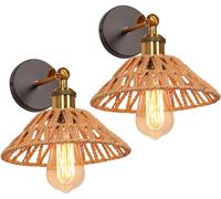 PETITES ECREVISSES 2 pezzi Lampade da Parete Interno Moderna Applique da Parete E27 Industriale Vintage Lampada a Muro Retrò in Metallo ø22cm Ruotabile 180° per Cucina Camera da Letto Soggiorno