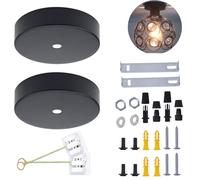 PETITES ECREVISSES 2 pezzi Rosone Lampadario in Metallo Lampada a Baldacchino Rosone per Lampadario da Soffitto Fissaggio Plafoniera con tutti gli accessori di montaggio