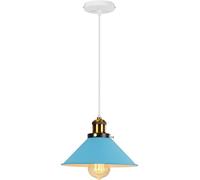 PETITES ECREVISSES Lampadario a sospensione Moderno, Lampada da soffitto industriale Plafoniera da Soffitto Vintage Metallo Lampadario E27 Ø22cm Giallo per Sala Cucina Camera da Letto (Blu-L-1)