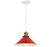 PETITES ECREVISSES Lampadario a sospensione Vintage industriale, Moderno Lampada da soffitto E27 Plafoniera in Metallo Ø22cm Grigio Paralume per Sala Cucina Camera da Letto (Rosso - 1 lampada)