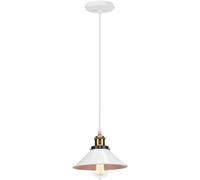 PETITES ECREVISSES Lampadario a sospensione Vintage industriale, Moderno Lampada da soffitto E27 Plafoniera in Metallo Ø22cm Grigio Paralume per Sala Cucina Camera da Letto (Bianco - 1 lampada)