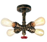 PETITES ECREVISSES Plafoniera Industriale Lampada da soffittoper con 4 Yeste Lampada a sospensione a Tubo d'acqua Vintage Illuminazione E27 Interni per Soggiorno Camera da Letto Cucina