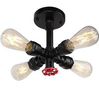 PETITES ECREVISSES Plafoniera Industriale Lampada da soffittoper con 4 Yeste Lampada a sospensione a Tubo d'acqua Vintage Illuminazione E27 Interni per Soggiorno Camera da Letto Cucina