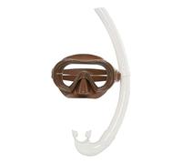 Petites Pommes Ariel - Set con boccaglio e maschera, attrezzatura professionale in silicone con visione grandangolare, per nuoto e immersioni, dai 14 anni in su, colore: Charleston/crema