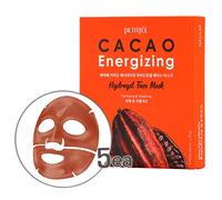 PETITFEE, Maschera Viso Idrogel Energizzante al Cacao - 1Confezione (5pz)