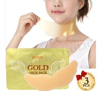 PETITFEE Gold Neck Patch confezione da 3 pezzi scollature maschera collo fogl...