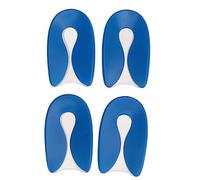 petjoyful 2 Paia Gel Tallone Pad a Forma di U Prevenire Scivolare Autoadesivi Assorbimento degli Urti Scarpe Inserti L Blu Trasparente