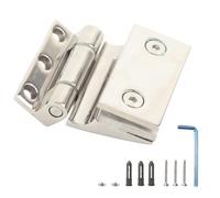 petjoyful Cerniera da bagno in acciaio inossidabile con cerniera curva su un lato per porta in vetro temperato da 8-12 mm