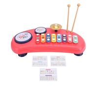 petjoyful Giocattolo per che bussa a mano Giocattolo portatile per bussare per bambini Giocattolo educativo per strumenti musicali educativi per bambini (Rossa)