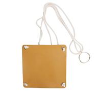 petjoyful Hanging Planter Holder PU Leather Base Cotton Rope Net Flowerpot Hanging Basket for Gardening (Giallo 20 cm)